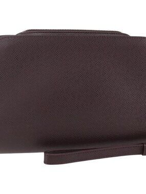 LOUIS VUITTON Taiga Baikal Clutch Bag Acajou M30186 LV Auth ka1091